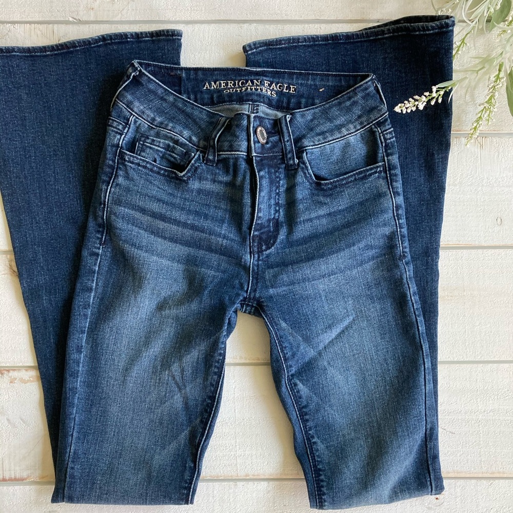 American eagle hi rise super stretch flares